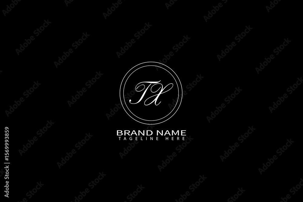 Fototapeta premium TX Letter Logo Design Luxury Minimalist Monogram for Elegant Brand Identity