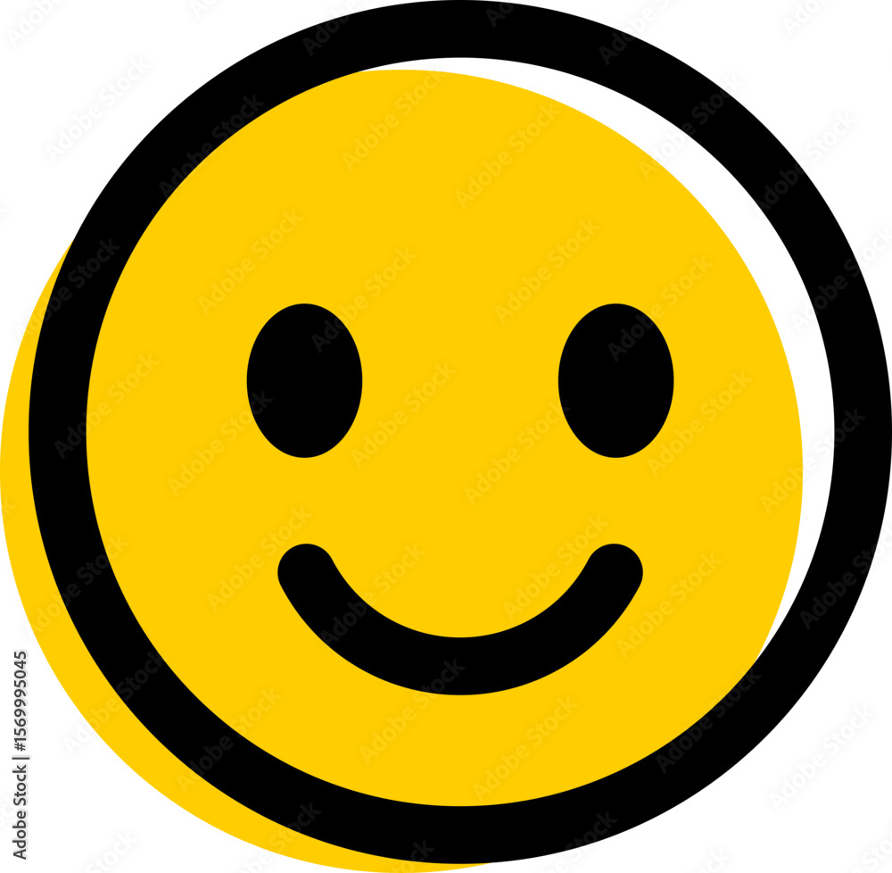 Fototapeta premium Feedback emoticon emojis icon. Joyful smiley face, pure happiness emotional expression isolated on transparent background. Vector illustration.