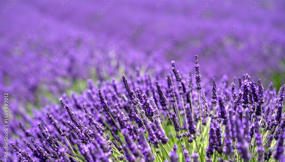 Obraz premium Lush Lavender Field Blooming in Vibrant Purple Sunshine