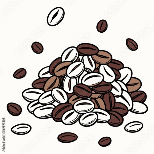 Whole Bean Vector AI Line Art Food Symbol for Healthy Cooking & Nutrition Design