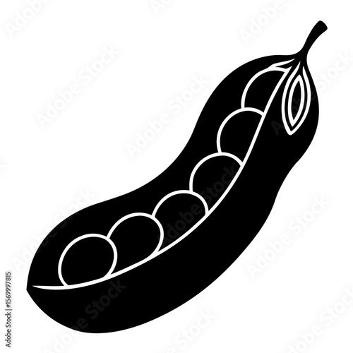 Bean Pod  Vector AI Line Art Food Symbol for Healthy Cooking & Nutrition Design