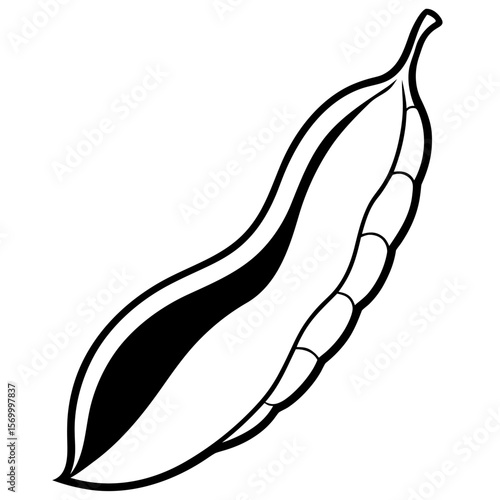 Bean Pod  Vector AI Line Art Food Symbol for Healthy Cooking & Nutrition Design