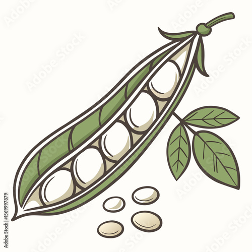 Bean Seed  Vector AI Line Art Food Symbol for Healthy Cooking & Nutrition Design