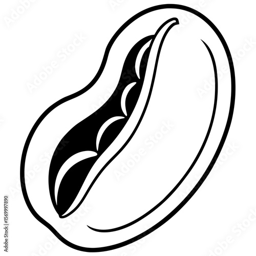 Bean Seed  Vector AI Line Art Food Symbol for Healthy Cooking & Nutrition Design
