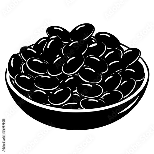 Raw Bean  Vector AI Line Art Food Symbol for Healthy Cooking & Nutrition Design