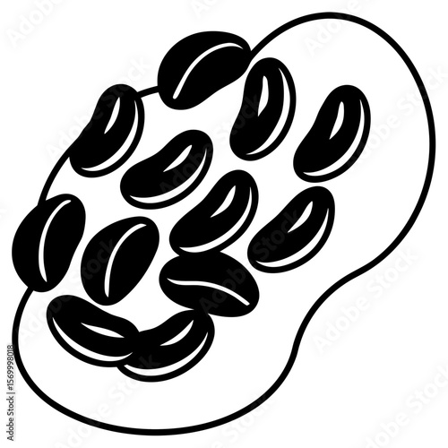 Raw Bean  Vector AI Line Art Food Symbol for Healthy Cooking & Nutrition Design