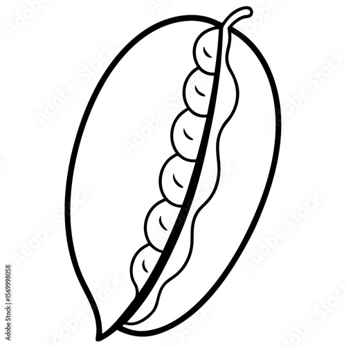 Split Bean  Vector AI Line Art Food Symbol for Healthy Cooking & Nutrition Design