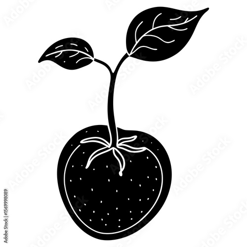 Sprouted Bean  Vector AI Line Art Food Symbol for Healthy Cooking & Nutrition Design