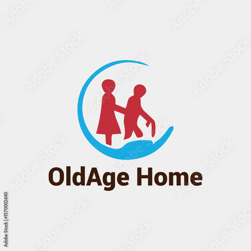 elder take care home logo design vector