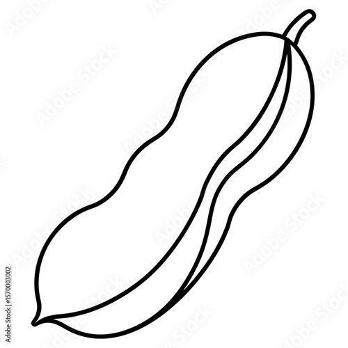 Bean Pod  Vector AI Line Art Food Symbol for Healthy Cooking & Nutrition Design