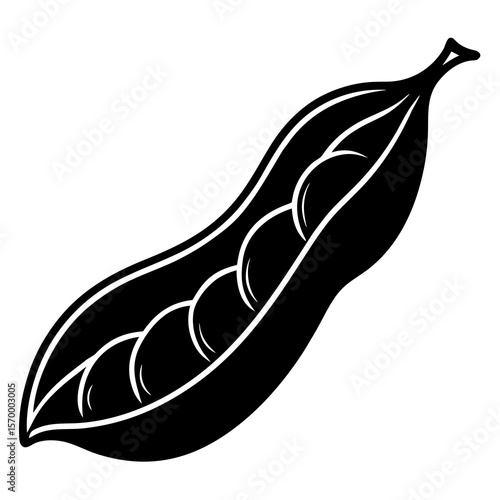 Bean Pod  Vector AI Line Art Food Symbol for Healthy Cooking & Nutrition Design