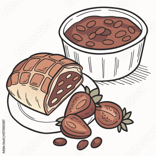 Cooked Bean  Vector AI Line Art Food Symbol for Healthy Cooking & Nutrition Design