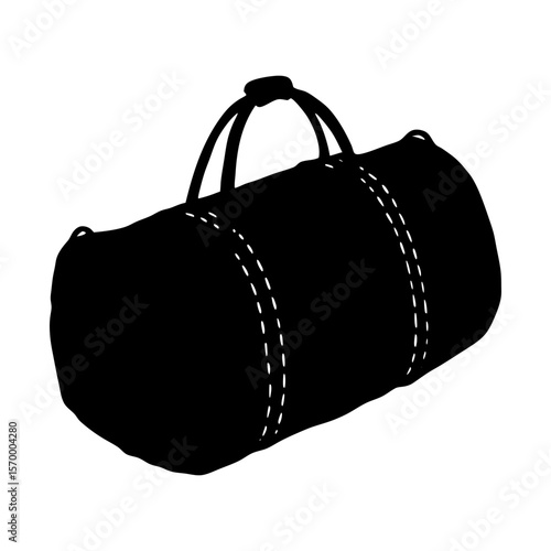 Gym bag duffel bag travel bag sports bag luggage vector art silhouette