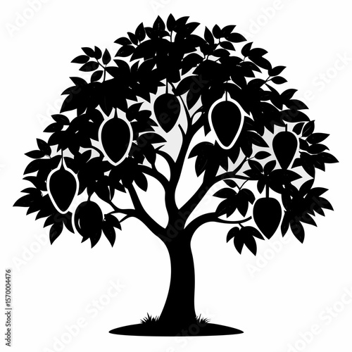 mango vector tree silhouette