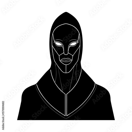 Mystic figure cloaked avatar mysterious hooded character art silhouette
