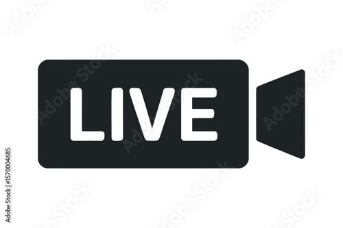 Live Streaming Icon vector illustration of an white background with hearts