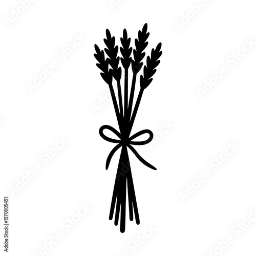 Wheat sheaf grain harvest agriculture bundle autumn season silhouette