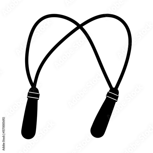 Jump rope skipping rope fitness cardio workout equipment sport silhouette