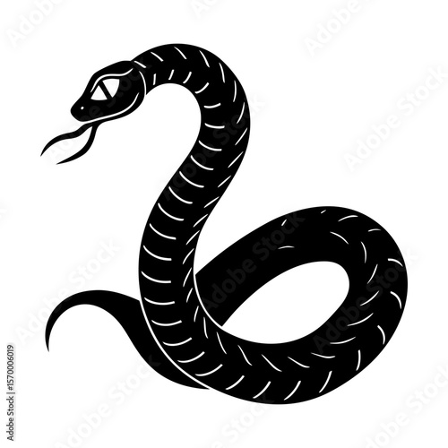 Venomous serpent reptile animal cobra viper snake illustration silhouette