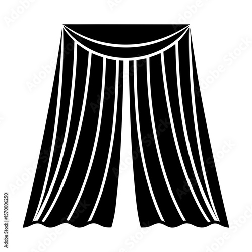 Elegant stage curtains theater drape design vector graphic art silhouette