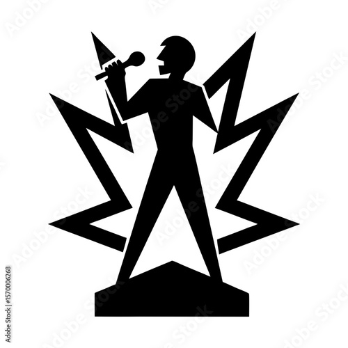 Singer vocalist performance artist stage microphone concert icon silhouette