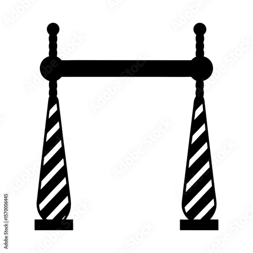 Gymnastics high bar equipment exercise training vector graphic silhouette