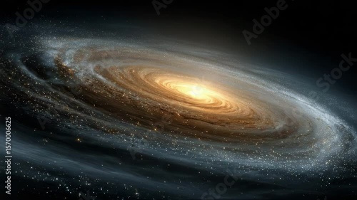 Cosmic spiral galaxy with swirling patterns and glowing center  