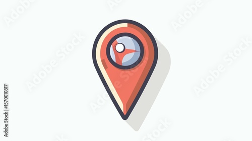 Red map pin icon with compass symbolizes navigation and destination in a modern graphic representation on a bright background. Free Download Red map pin icon with compass symbolizes navigation and destination in a modern graphic representation on a bright background. - GFXLoad