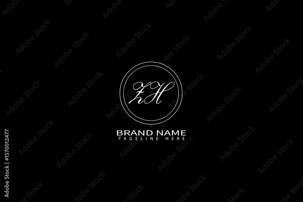 Fototapeta premium Elegant ZH Logo Design Stylish Branding & Creative Typography