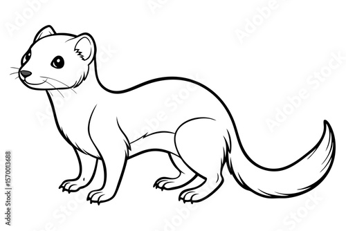 coloring page line art the weasel black vector
