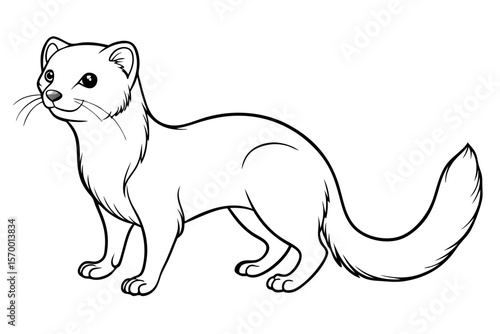 coloring page line art the weasel black vector
