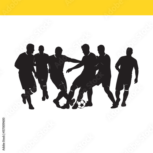Soccer Silhouette Dynamic Action and Teamwork on the Field