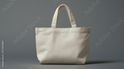 The stylish cream tote bag isolated on a minimalist background.