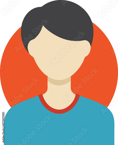 Abstract Minimalist: A simplified and graphic representation of an individual with minimal facial details.