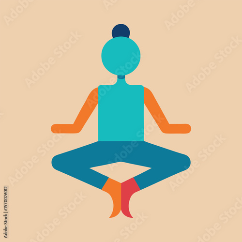 Meditation Calm: A simplified artistic representation, depicting a person in a serene meditative posture, embodying peace and well-being. The image is crafted with a focus on simplicity.