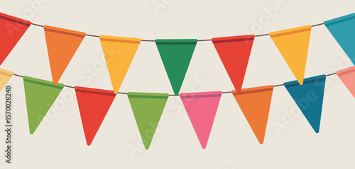 Colorful Triangular Flags Garland