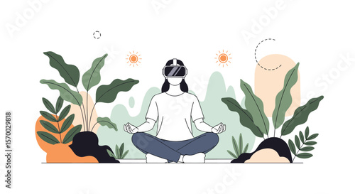 Mindfulness meditation in virtual reality enhances inner peace and serenity through immersive digital experiences