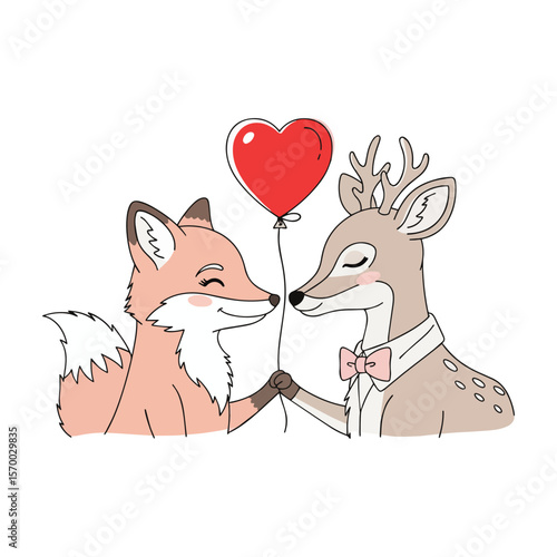 Cute animal couple