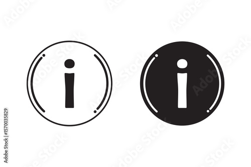 Information Icon Set – Outline and Solid Style Vector Symbols.