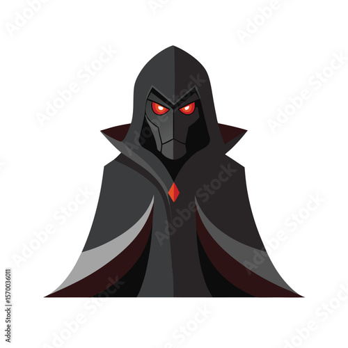 Foto Shadowy anti hero with intense eyes and long flowing cloak Vector illustration