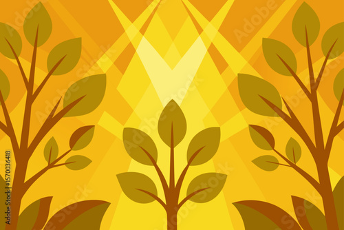Golden Sunlight Falling Through Leafy Tree Canopy