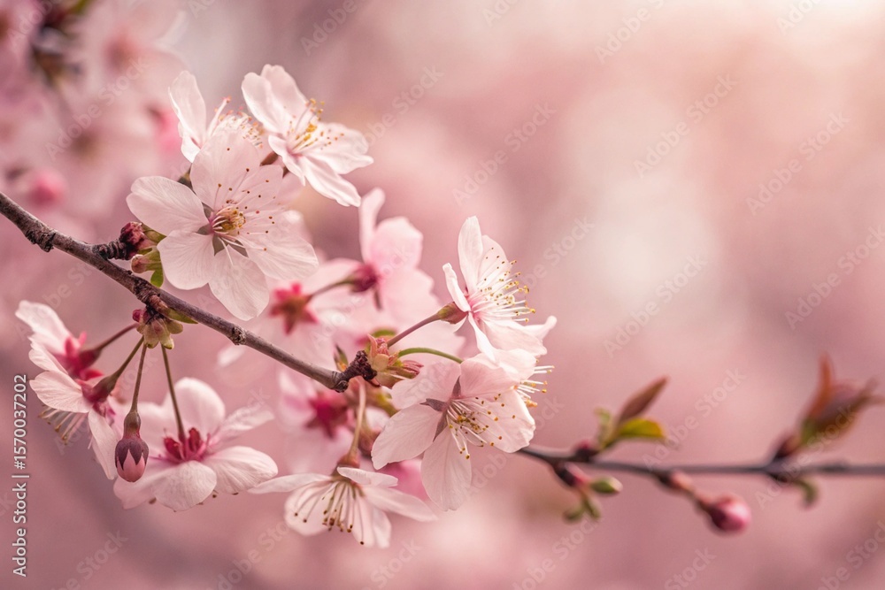 Naklejka premium Abstract sakura blossom. Background with pink color. Soft focus.