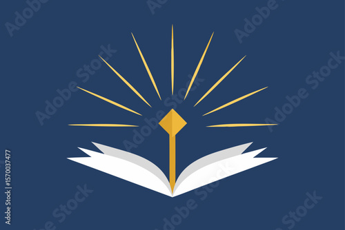 Quran Concept Art with Radiant Spiritual Light Rays