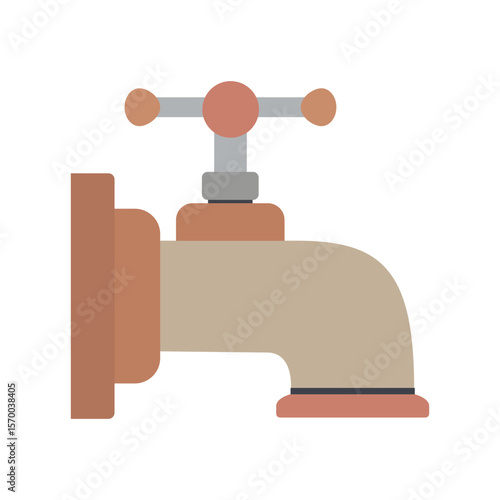 Metal water tap. Vector illustration.