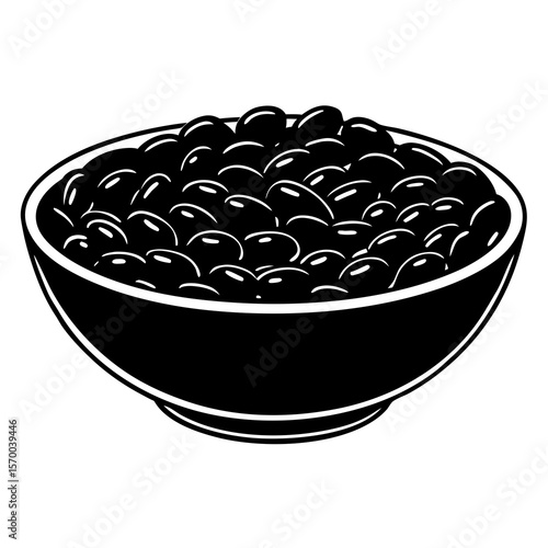 Bowl of Bean  vector in AI format ideal for food, nutrition, vegan, and organic design projects.