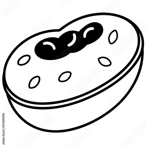 Baked Bean  vector in AI format ideal for food, nutrition, vegan, and organic design projects.