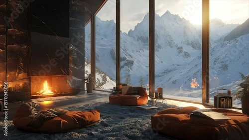 Cozy mountain cabin with fireplace & stunning snowy vista