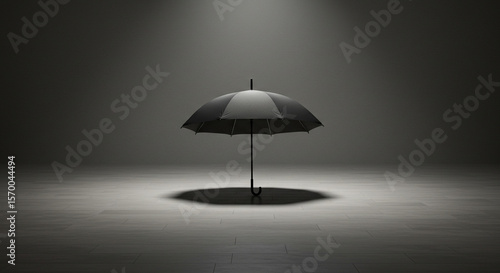 Wallpaper Mural An elegant, opened black umbrella under dramatic lighting.  Torontodigital.ca