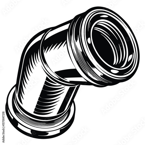 Black elbow pipe fitting plumbing industrial