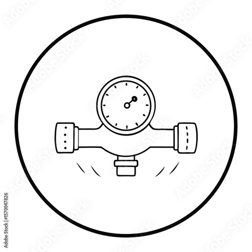 Water meter gauge icon dial pipe